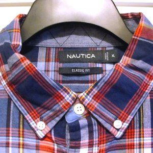Nautica LS XL Classic Fit Blue Red Yellow White